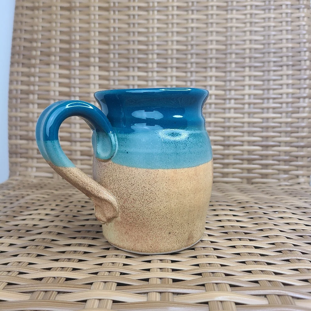 Cold Mountain Pottery Coffee Mug Clearwater Lodge Aspen Leaves Engraved Blue - Picture 3 of 13